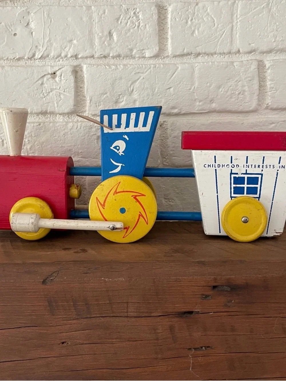 Vintage Wooden Pull Toy Train - Multicolor Childhood Interests Inc.